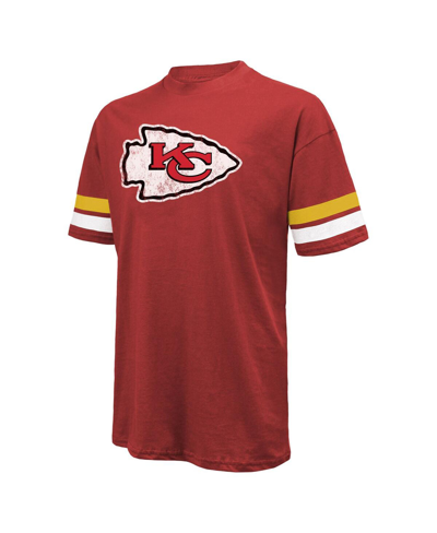 Majestic Men's  Threads Patrick Mahomes Red Distressed Kansas City Chiefs Name And Number Oversize Fi In Red