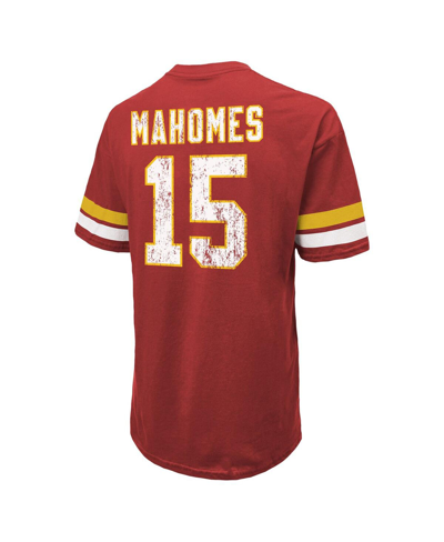 Majestic Men's  Threads Patrick Mahomes Red Distressed Kansas City Chiefs Name And Number Oversize Fi In Red