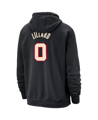 Shop Nike Men's  Damian Lillard Black Portland Trail Blazers 2023/24 City Edition Name And Number Pullover