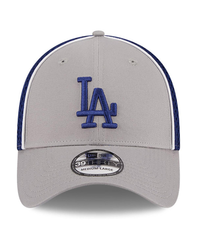 Shop New Era Men's  Gray Los Angeles Dodgers Pipe 39thirty Flex Hat