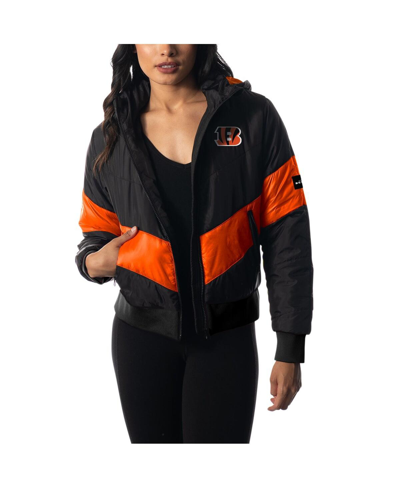Shop The Wild Collective Women's  Black Cincinnati Bengals Puffer Full-zip Hoodie Jacket