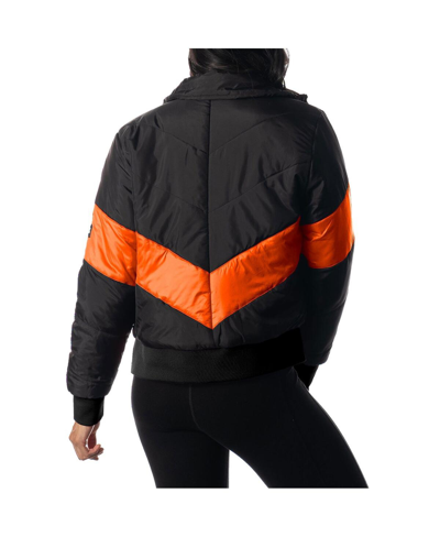 The Wild Collective Black Cincinnati Bengals Puffer Full-zip Hoodie In Black