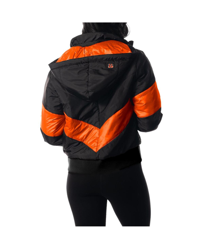 The Wild Collective Black Cincinnati Bengals Puffer Full-zip Hoodie In Black