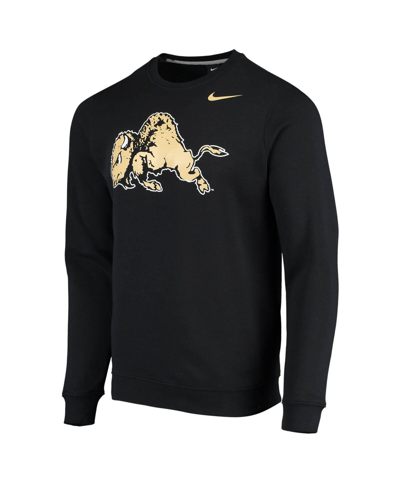 Shop Nike Men's  Black Distressed Colorado Buffaloes Vintage-like School Logo Pullover Sweatshirt