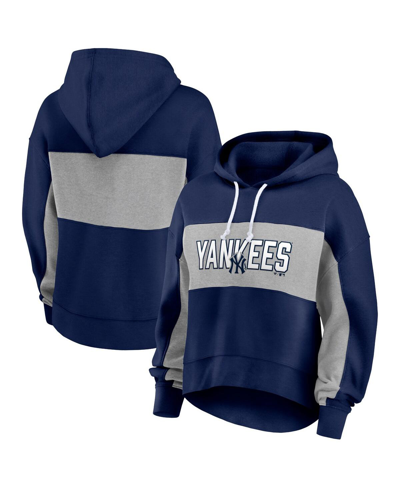 Fanatics Branded Navy New York Yankees Filled Stat Sheet Pullover Hoodie In Navy