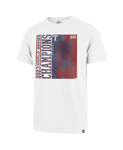 Shop 47 Brand Men's ' White Texas Rangers 2023 World Series Champions Playoff Scrum T-shirt