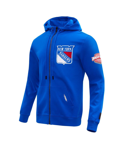 Shop Pro Standard Men's  Blue New York Rangers Classic Chenille Full-zip Hoodie Jacket