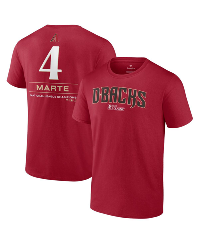 Shop Fanatics Men's  Ketel Marte Red Arizona Diamondbacks 2023 World Series Name And Number T-shirt