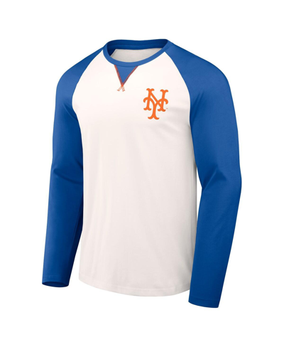 Fanatics Men's Darius Rucker Collection By  White, Royal Distressed New York Mets Team Color Raglan T In White,royal