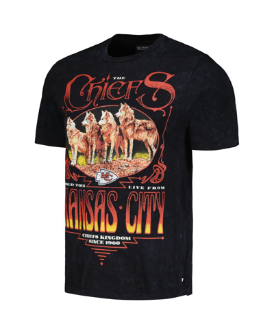Shop The Wild Collective Men's And Women's  Black Distressed Kansas City Chiefs Tour Band T-shirt