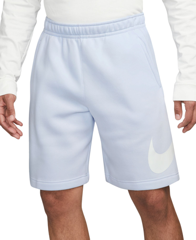 Shop Nike Sportswear Club Men's Graphic Shorts In Football Grey,white