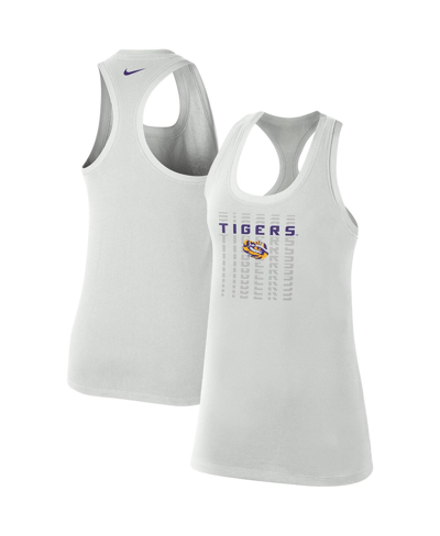 Shop Nike Women's  Gray Lsu Tigers Game Time Tank Top