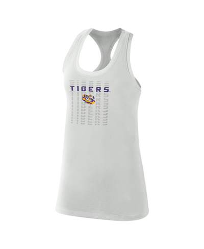 Shop Nike Women's  Gray Lsu Tigers Game Time Tank Top