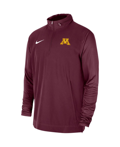 Shop Nike Men's  Maroon Minnesota Golden Gophers 2023 Coach Hoodie Half-zip Jacket
