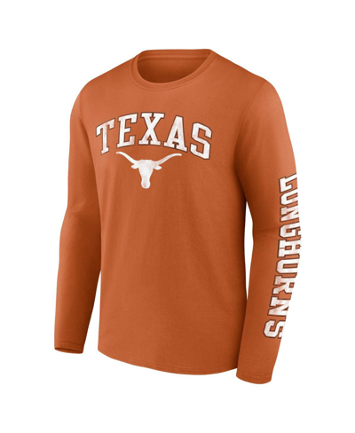Shop Fanatics Men's  Texas Orange Texas Longhorns Distressed Arch Over Logo Long Sleeve T-shirt