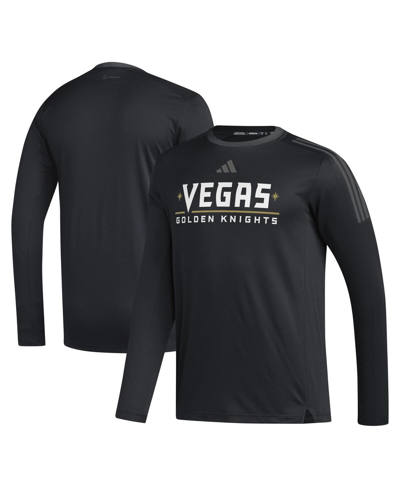 Shop Adidas Originals Men's Adidas Black Vegas Golden Knights Aeroready Long Sleeve T-shirt