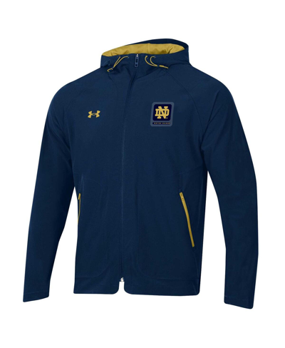 Shop Under Armour Men's  Navy Notre Dame Fighting Irish Unstoppable Raglan Full-zip Jacket