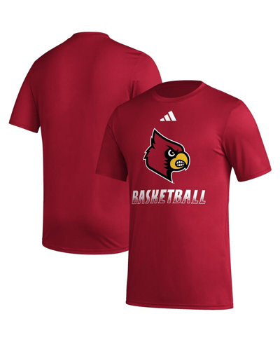 Shop Adidas Originals Men's Adidas Red Louisville Cardinals Fadeaway Basketball Pregame Aeroready T-shirt