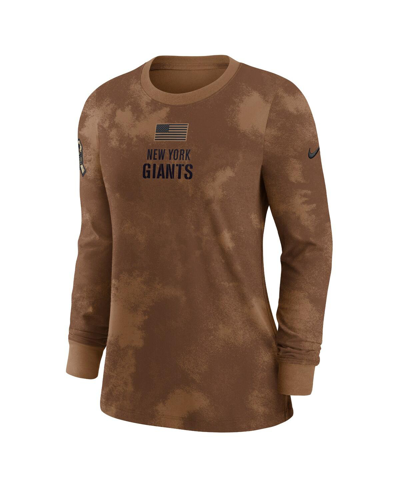 Nike Brown New York Giants 2023 Salute To Service Long Sleeve T-shirt In Brown