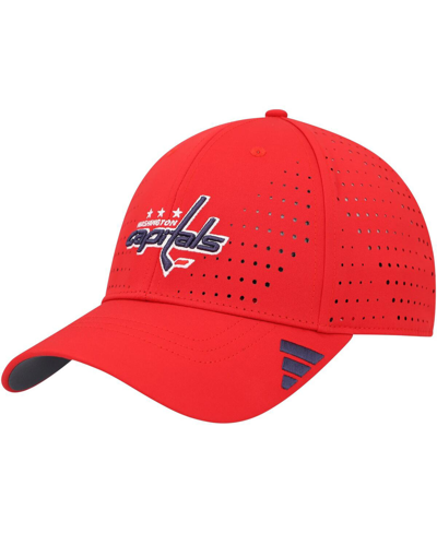 Shop Adidas Originals Men's Adidas Red Washington Capitals Laser Perforated Aeroready Adjustable Hat