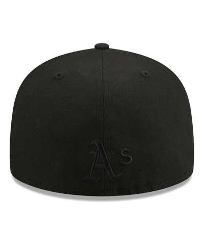 Shop New Era Men's  Black Oakland Athletics Satin Peek 59fifty Fitted Hat