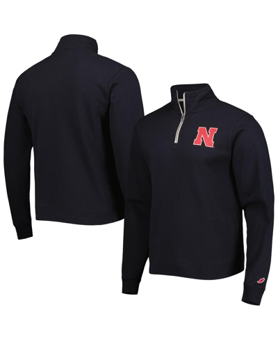 League Collegiate Wear Black Nebraska Huskers Stack Essential Lightweight Fleece Quarter-zip Sweatsh In Black