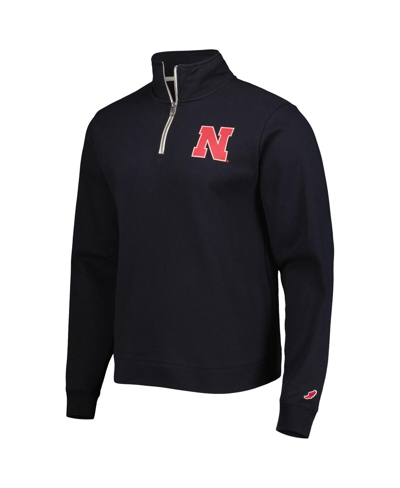 League Collegiate Wear Black Nebraska Huskers Stack Essential Lightweight Fleece Quarter-zip Sweatsh In Black