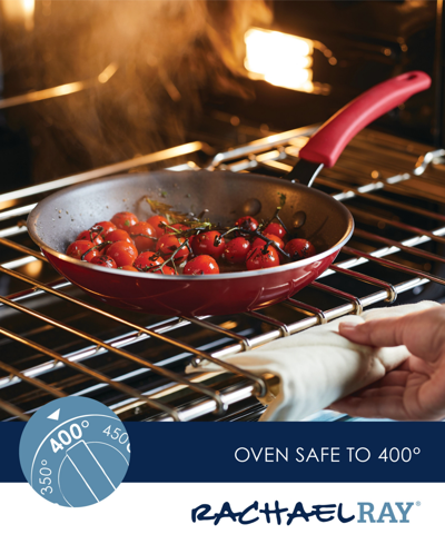 Rachael Ray Cook + Create Aluminum Nonstick Frying Pan, 10" In Grey