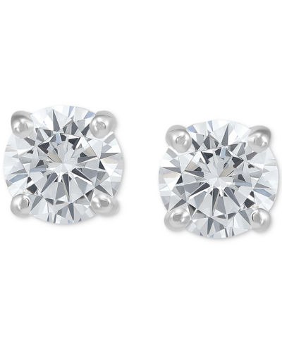 Shop Macy's Diamond Stud Earrings (1-1/2 Ct. T.w.) In 14k White Gold