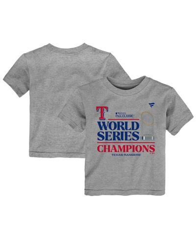 Fanatics Toddler Boys And Girls  Branded Heather Gray Texas Rangers 2023 World Series Champions Locke In Heather Gray