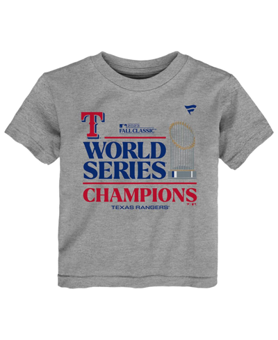 Fanatics Toddler Boys And Girls  Branded Heather Gray Texas Rangers 2023 World Series Champions Locke In Heather Gray