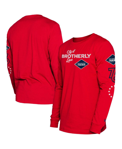 Shop New Era Men's  Red Philadelphia 76ers 2023/24 City Edition Long Sleeve T-shirt