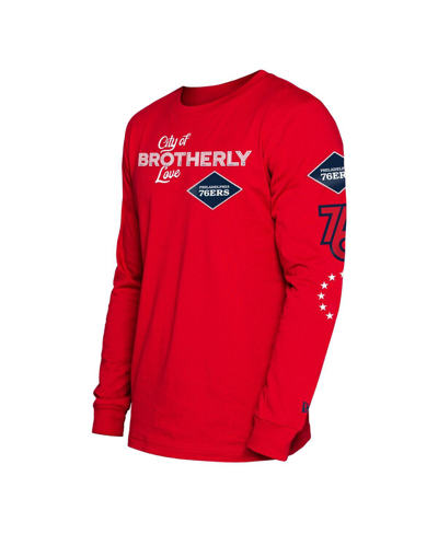 Shop New Era Men's  Red Philadelphia 76ers 2023/24 City Edition Long Sleeve T-shirt