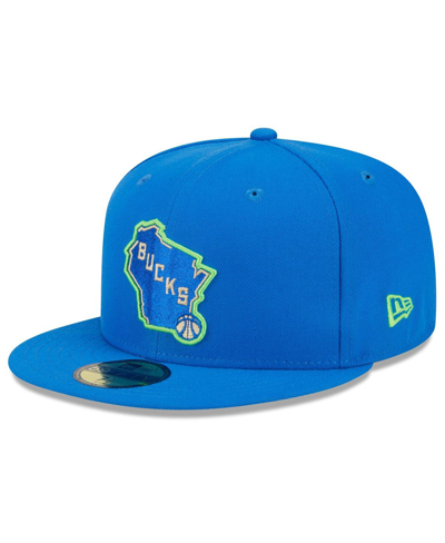 Shop New Era Men's  Blue Milwaukee Bucks 2023/24 City Edition Alternate 59fifty Fitted Hat