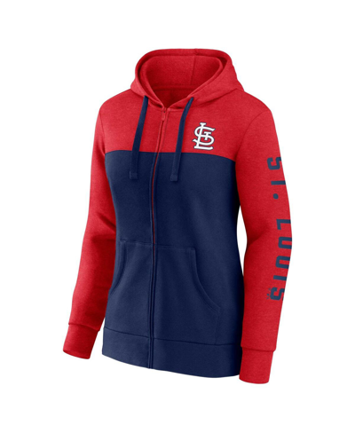 Fanatics Women's  Red, Navy St. Louis Cardinals City Ties Hoodie Full-zip Sweatshirt In Red,navy