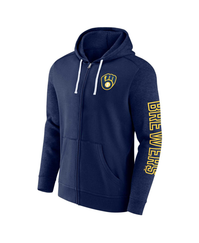 Fanatics Branded Navy Milwaukee Brewers Offensive Line Up Full-zip Hoodie In Navy