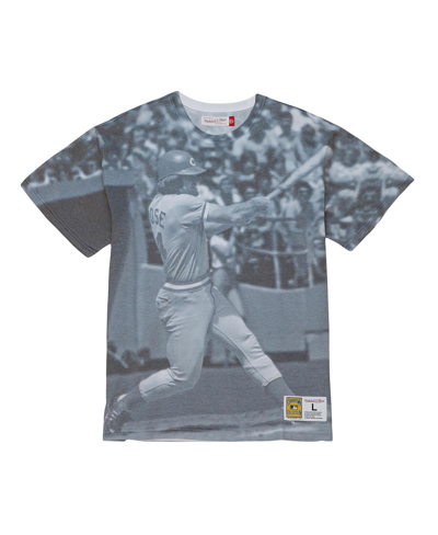 Mitchell & Ness Pete Rose Cincinnati Reds Cooperstown Collection Highlight Sublimated Player Graphic In White