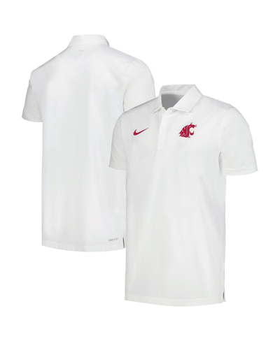 Shop Nike Men's  White Washington State Cougars Sideline Polo Shirt