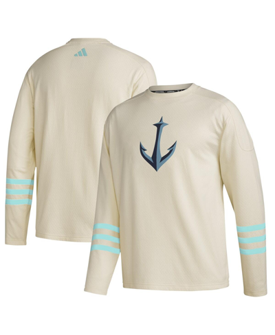 Shop Adidas Originals Men's Adidas Khaki Seattle Kraken Aeroreadyâ Pullover Sweater