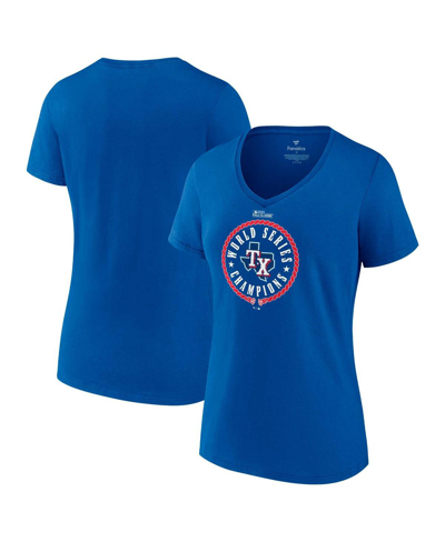 Fanatics Branded Royal Texas Rangers 2023 World Series Champions Stealing Home V-neck T-shirt In Royal