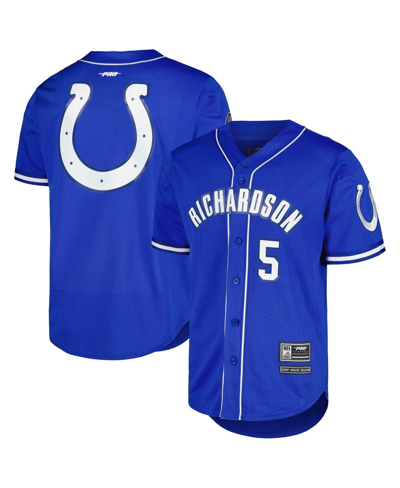 Shop Pro Standard Men's  Anthony Richardson Royal Indianapolis Colts Mesh Baseball Button-up T-shirt