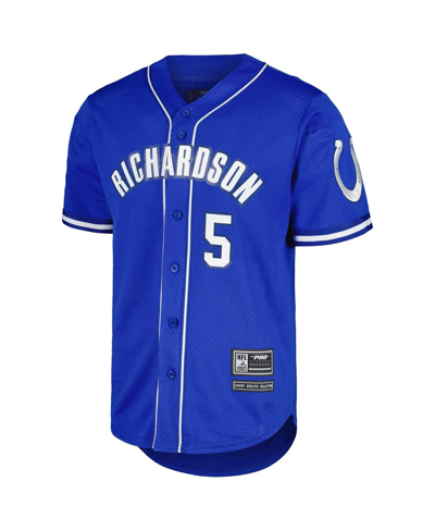 Shop Pro Standard Men's  Anthony Richardson Royal Indianapolis Colts Mesh Baseball Button-up T-shirt