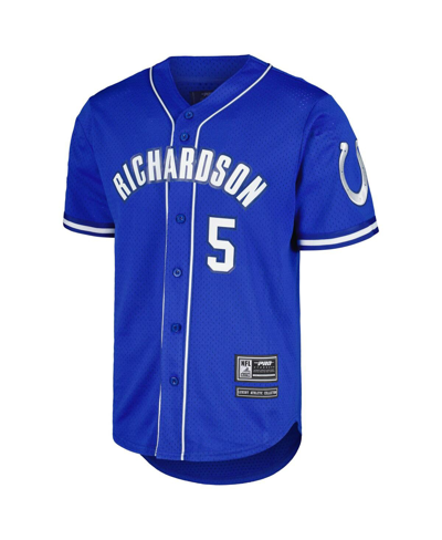 Pro Standard Anthony Richardson Royal Indianapolis Colts Mesh Baseball Button-up T-shirt In Royal
