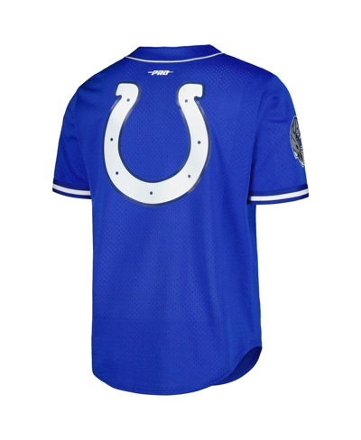 Shop Pro Standard Men's  Anthony Richardson Royal Indianapolis Colts Mesh Baseball Button-up T-shirt