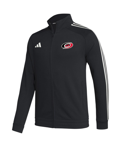 Shop Adidas Originals Men's Adidas Black Carolina Hurricanes Raglan Full-zip Track Jacket
