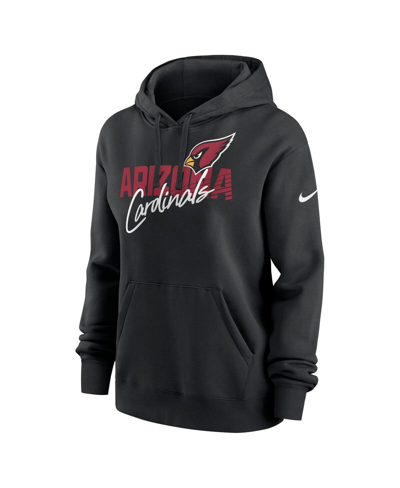 Nike Women's  Black Arizona Cardinals Wordmark Club Fleece Pullover Hoodie In Black