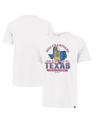Shop 47 Brand Men's ' White Texas Rangers 2023 World Series Champions Local Playoff Franklin T-shirt