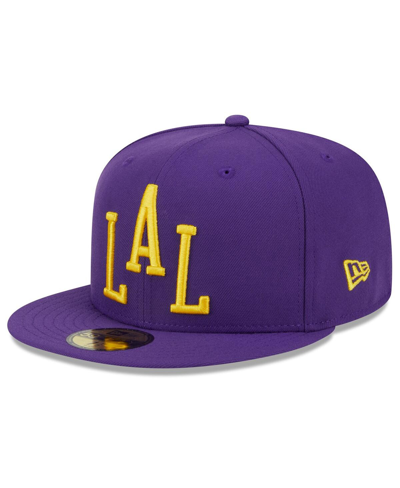 Shop New Era Men's  Purple Los Angeles Lakers 2023/24 City Edition Alternate 59fifty Fitted Hat