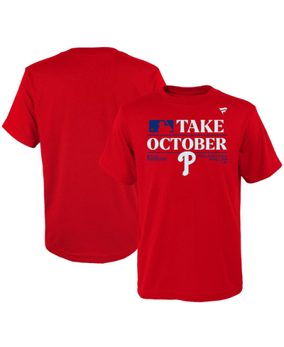 Shop Fanatics Big Boys  Red Philadelphia Phillies 2023 Postseason Locker Room T-shirt