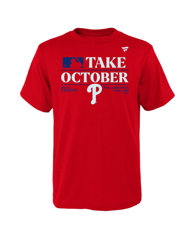 Shop Fanatics Big Boys  Red Philadelphia Phillies 2023 Postseason Locker Room T-shirt